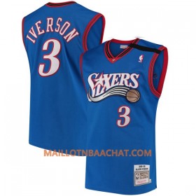 Maillot NBA Philadelphia 76ers Allen Iverson 3 Hardwood Classics Bleu foncé Swingman - Homme